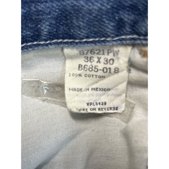 Mens Rustler 36x30 Blue Denim Jeans 100% Cotton Relaxed Fit - Picture 4 of 10